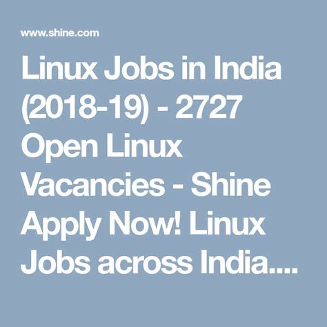 junior linux jobs in india